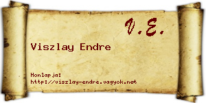 Viszlay Endre névjegykártya